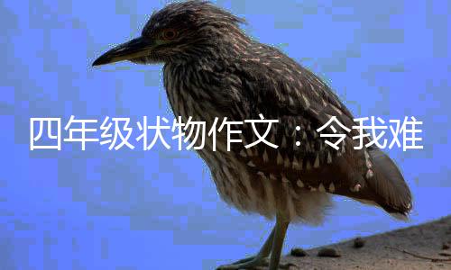 四年级状物作文：令我难忘的小鸭 连走路也东倒西歪了