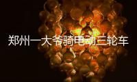 郑州一大爷骑电动三轮车拉货 方式奇特隐患大