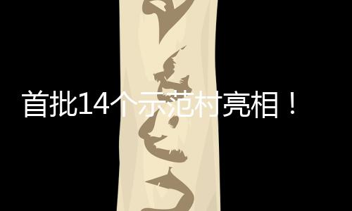 首批14个示范村亮相！上海解锁乡村旅游新场景 培育乡村旅游重点村（镇）